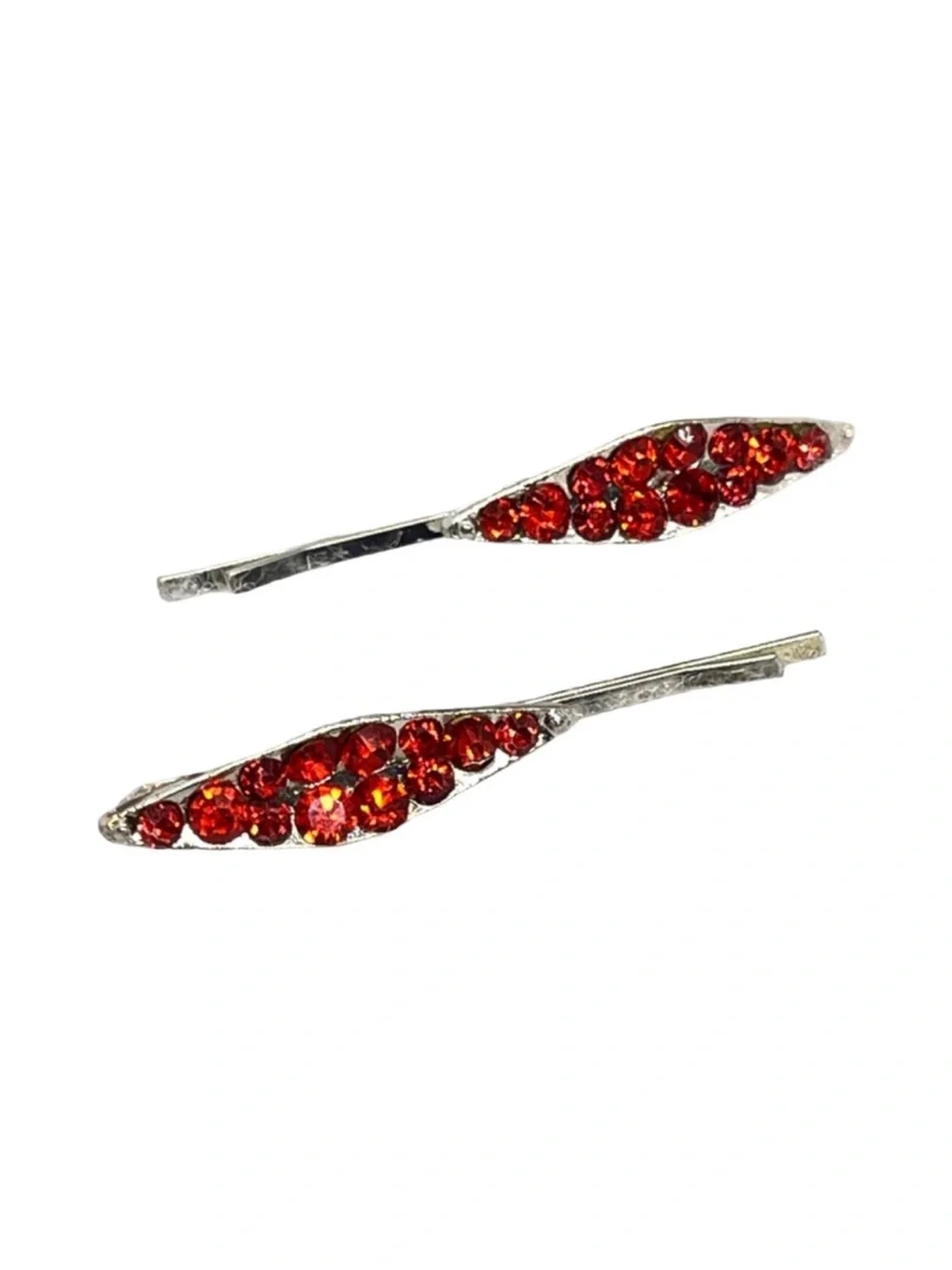 Red Crystal Teardrop Hair Pins - Women Accessories FINAL PRICE DROP